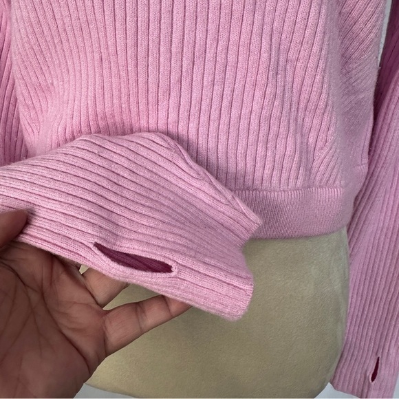 Wild Fable Sweater Junior Size XXL Cropped Pullover Turtleneck Long Sleeve‎ Pink - Picture 4 of 11